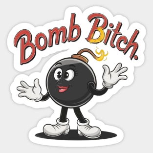 Bomb Bitch Girly Tee Sticker